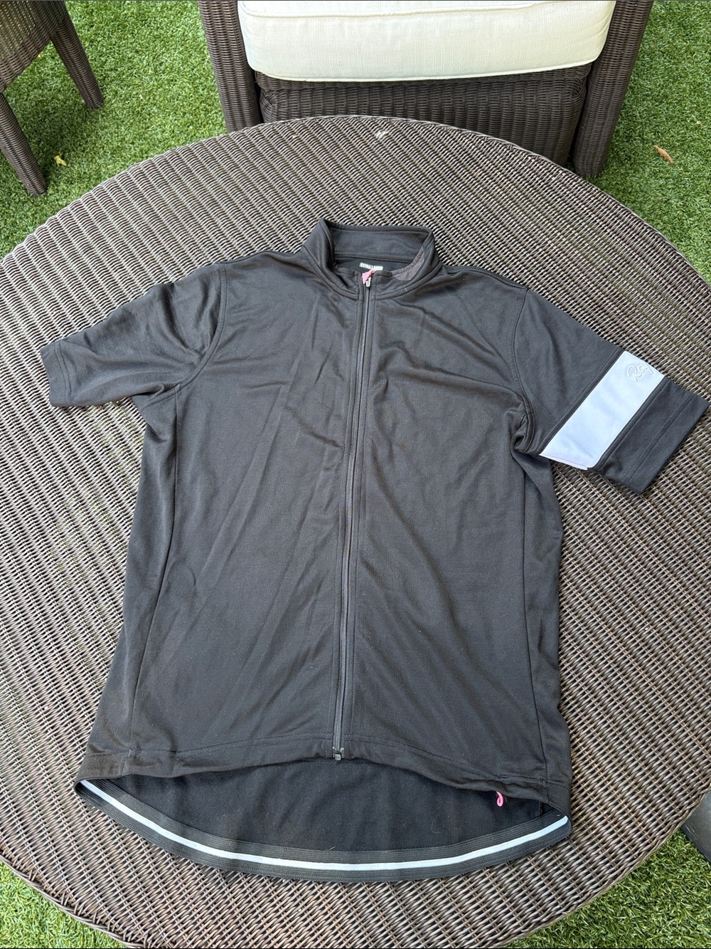 Rapha Black Short-Sleeve Performance Zip Jacket with Grey Sleeve Panel
